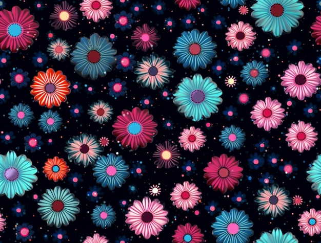 Motif floral sans couture avec ai générative rose