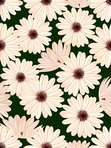 Photo motif floral sans couture botanique abstrait fond naturel fleur dessinée à la main