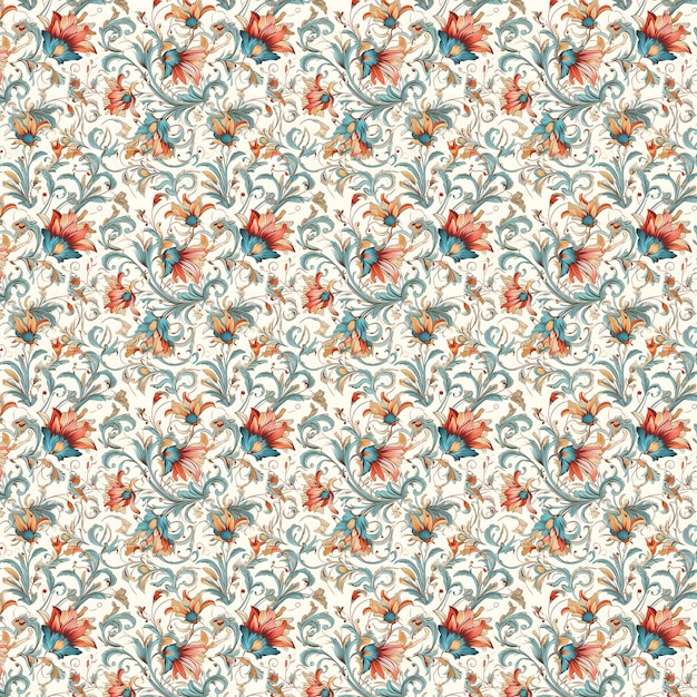 Motif floral sans couture avec une fleur sur fond coloré