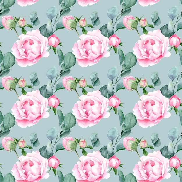 Motif floral sans couture avec illustration aquarelle de pivoines Modèle de conception pour papier peint de vêtements d'intérieur textile