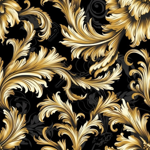 Motif floral sans couture de style baroque