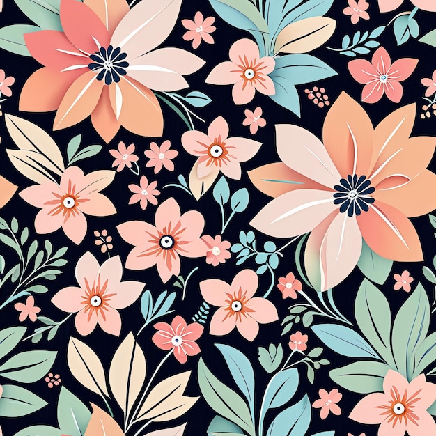 motif floral sans couture avec une variété de fleurs