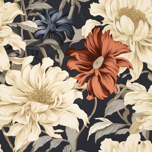 motif floral vintage dessin abstrait de feuille fond d'illustration fabriqué pour le textile ou l'impression mer