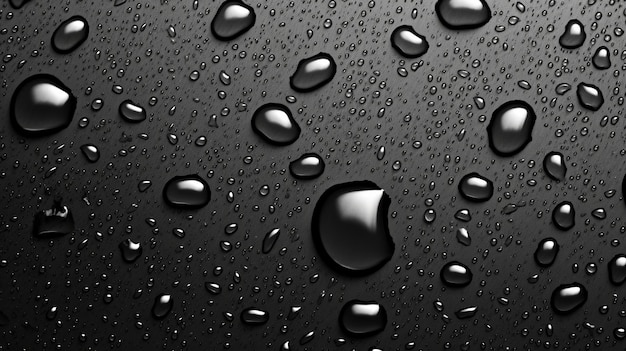 Photo motif de fond abstrait noir avec des gouttes d'eau créant un affichage visuellement captivant avec une combinaison de teintes sombres et de formes fluides