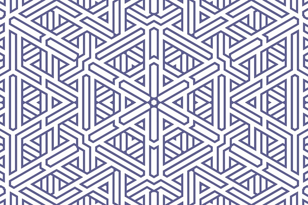 Motif de fond géométrique classique avec des lignes bleues sur blanc, illustration d'ornement de décoration. Bandes droites simples de lignes bleues de différentes formes de conception