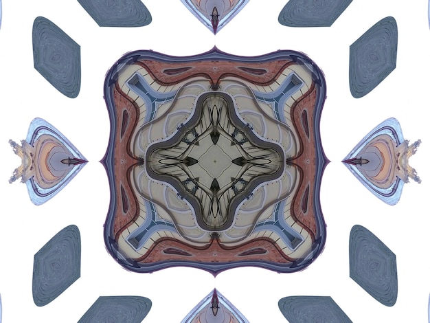 Motif de fond kaléidoscope bleu clair sur blanc