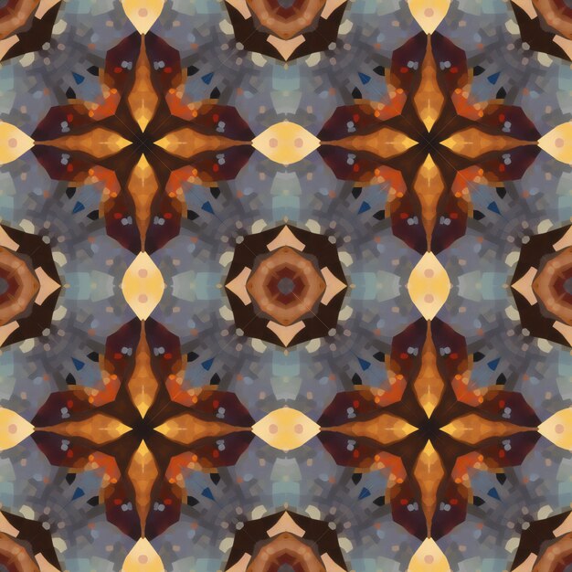 Motif de fond sans couture Motif kaléidoscope symétrique décoratif abstrait