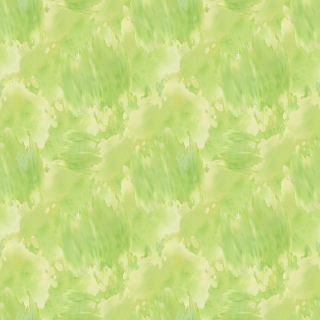 Motif de fond sans couture vert abstrait aquarelle dessiné à la main pour les feuilles et l'herbe de printemps d'été