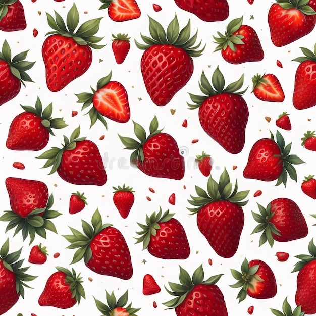 Un motif de fraise avec un motif de fraises et les mots fraise.