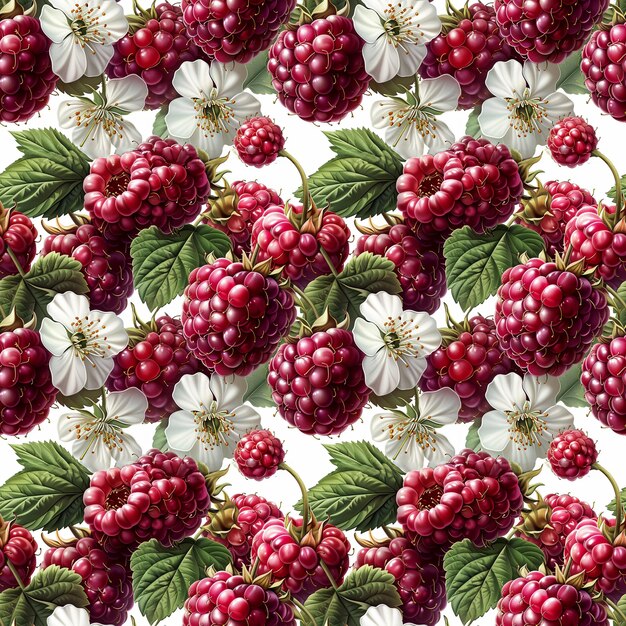 Motif de fruit sans couture avec des framboises