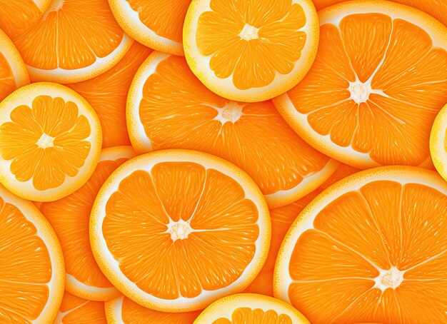 Motif de fruits de tranches d'orange fraîches sur fond jaune Vue de dessus Espace de copie Conception pop art