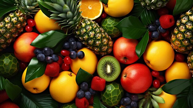 Le motif des fruits tropicaux