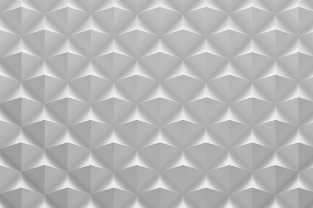 Motif géométrique blanc 3D avec carreaux pyramidaux répétitifs