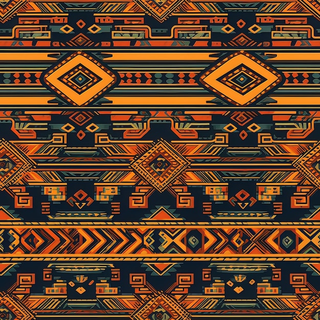 Motif géométrique inca traditionnel aux couleurs vives