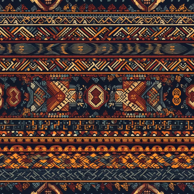 Motif géométrique inca traditionnel aux couleurs vives