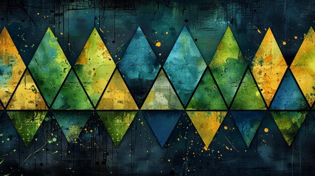 Photo ce motif géométrique sans couture est abstrait et grunged impression urbaine des lignes et des triangles sont inclus avec des flèches en bleu vif vert et noir