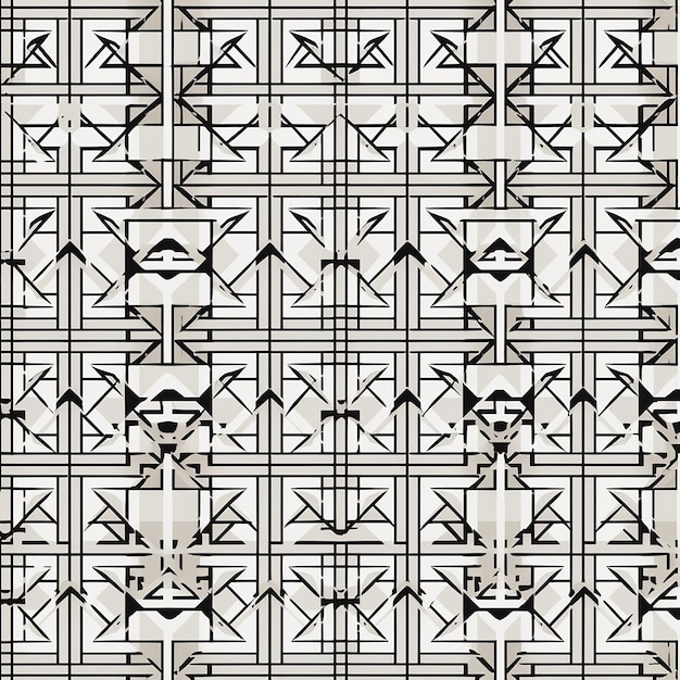 Motif géométrique sans couture en illustration vectorielle noir et blanc