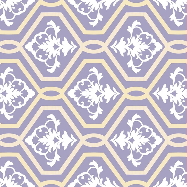 motif géométrique violet et blanc avec un dessin géométrique en violet