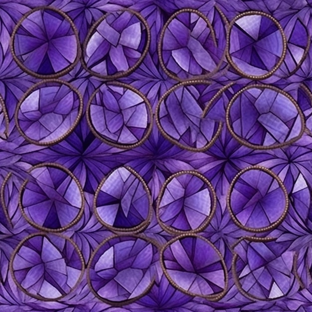 motif géométrique violet et noir avec des anneaux et des cercles génératifs ai