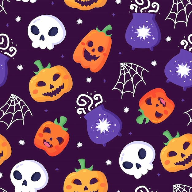 motif d'Halloween sans couture motif d'Halloween avec des fantômes