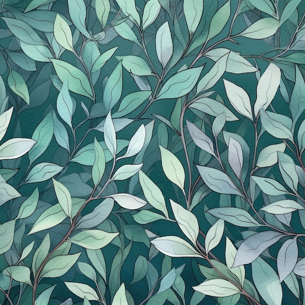 Motif harmonieux de feuilles de feuillage vert frais en arrière-plan Idéal pour les conceptions respectueuses de l'environnement AI générative