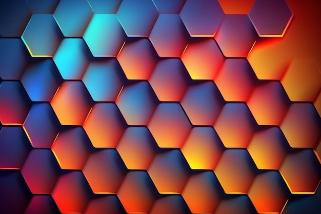 Un motif hexagonal coloré avec les couleurs des hexagones.