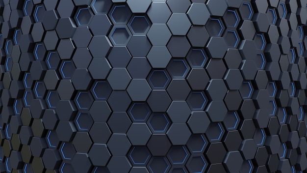 Motif hexagone bleu