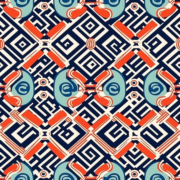 Motif japonais Ai décoratif généré