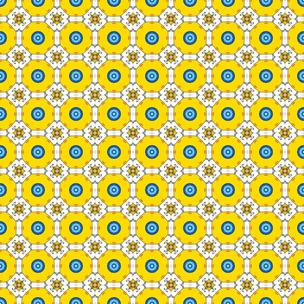 Motif jaune et blanc avec un cercle.