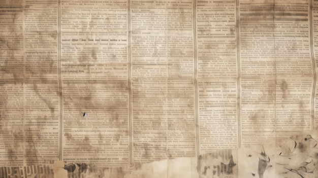 Motif de journal avec vieux textes et images illisibles papier vintage flou fond de texture de nouvelles
