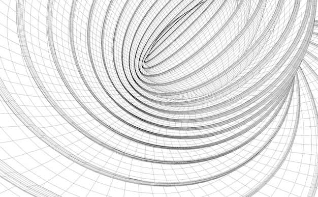 Motif de lignes tourbillonnantes. Plan abstrait géométrique et arrière-plan tourbillonnant. Illustration 3d