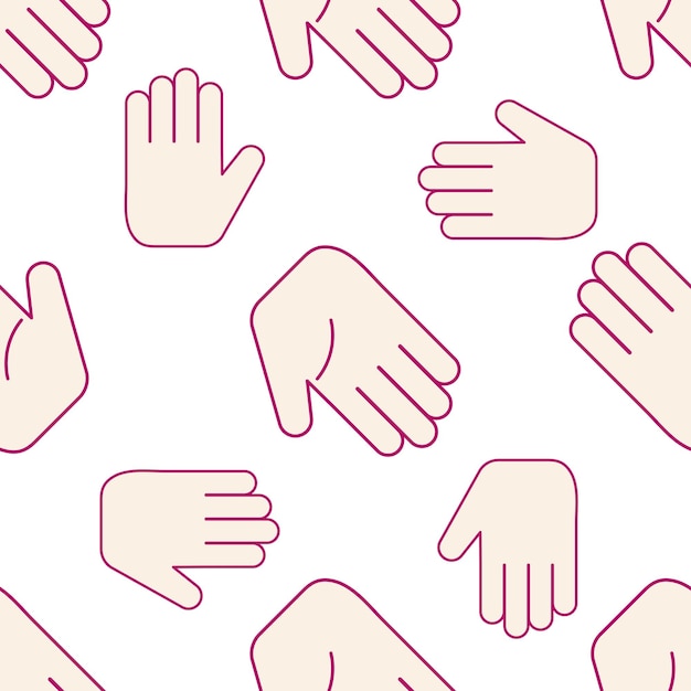 Le motif de la main png fond transparent dessin sans couture mignon