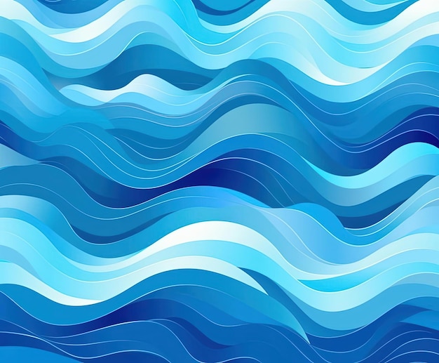 un motif de mer en gradient homogène avec des vagues bleues dans le style de la typographie minimaliste