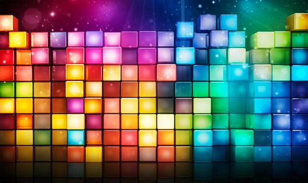 Photo motif de mur motif de cube coloré fond abstrait créatif