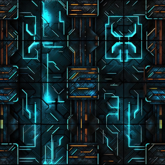 Motif mural techcyberpunk