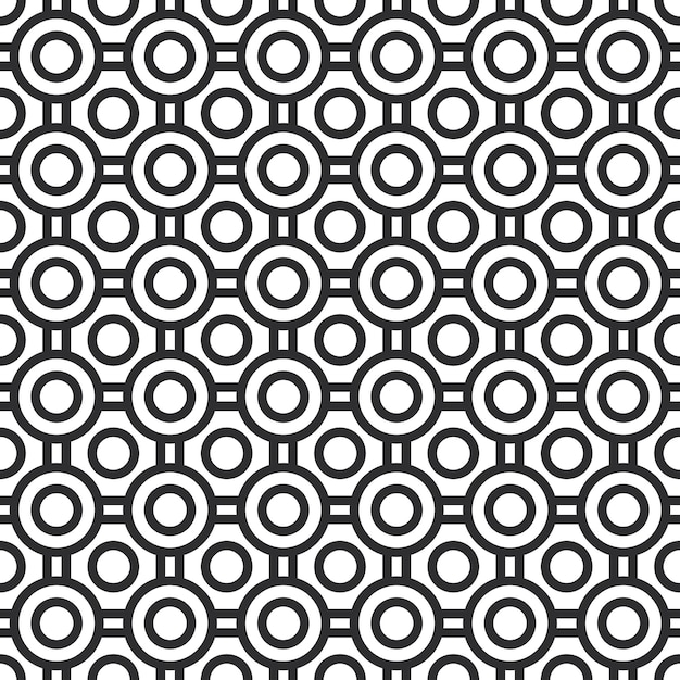 un motif noir et blanc avec des cercles et des points