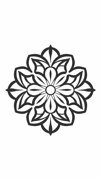 Un motif noir et blanc d'une fleur.