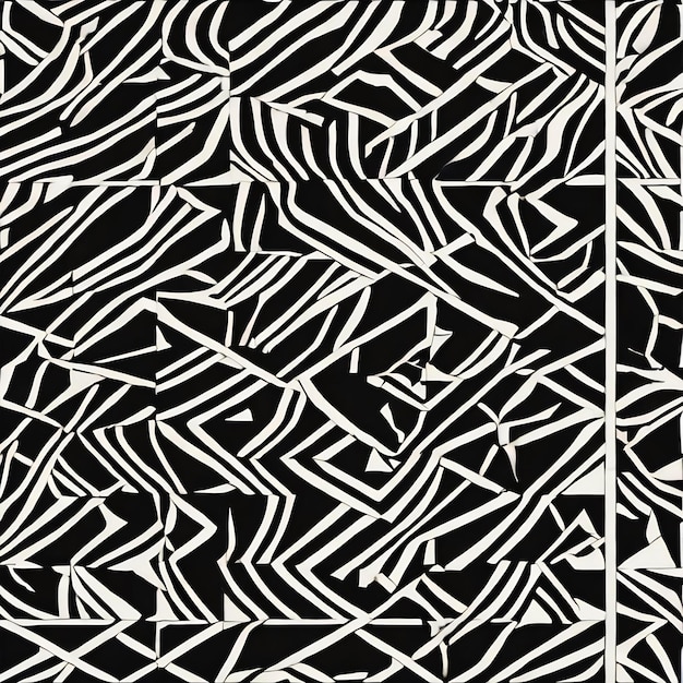 Un motif en noir et blanc avec un motif géométrique