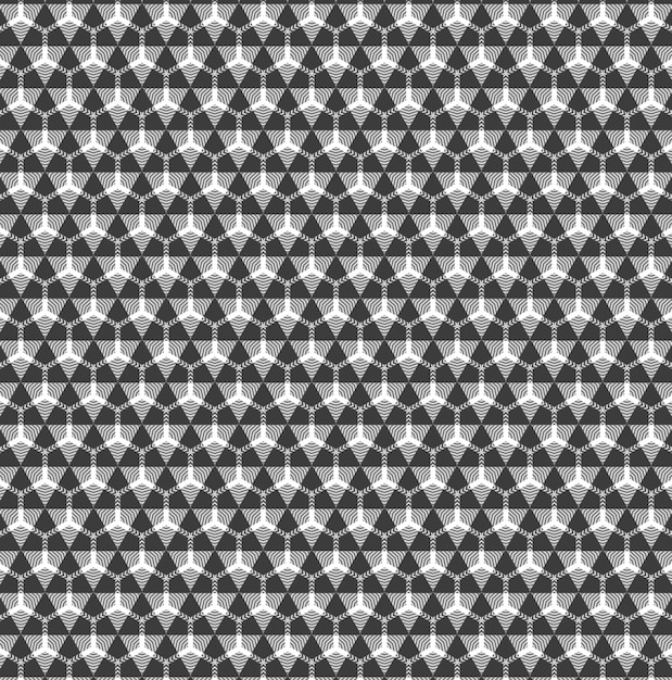 Un motif noir et blanc avec des triangles.