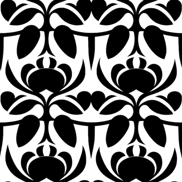 Photo motif noir monochrome dans le style de fleurs pochoirs