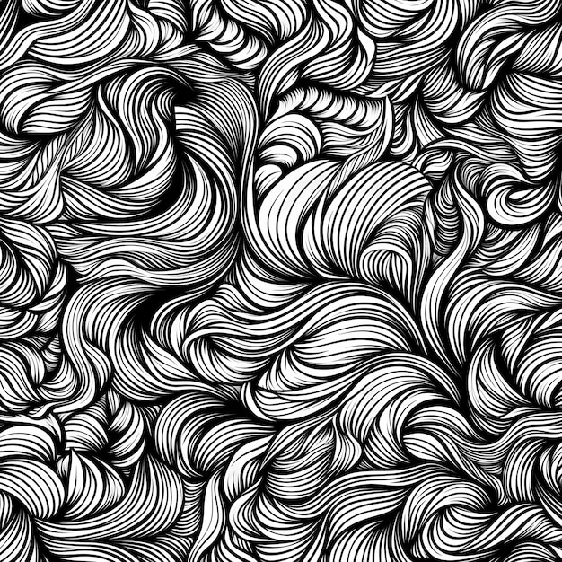 motif d'onde sans couture dessin de ligne noire fond d'onde Sans couture noir et blanc