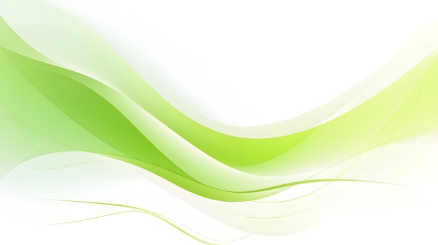 Photo motif d'ondes courbes vertes et blanches sur fond blanc pour le papier peint