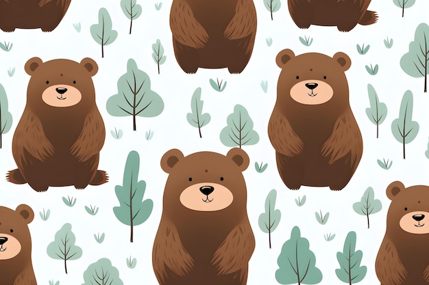 Le motif de l'ours est mignon.