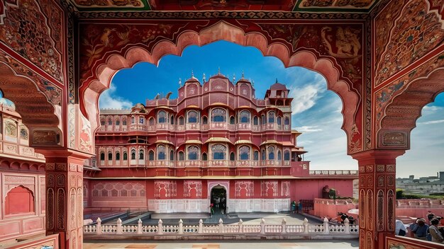 Photo le motif sur le palais de jaipur