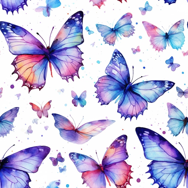 motif de papillons aquarelle