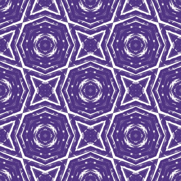 Motif peint à la main ethnique Violet symétrique