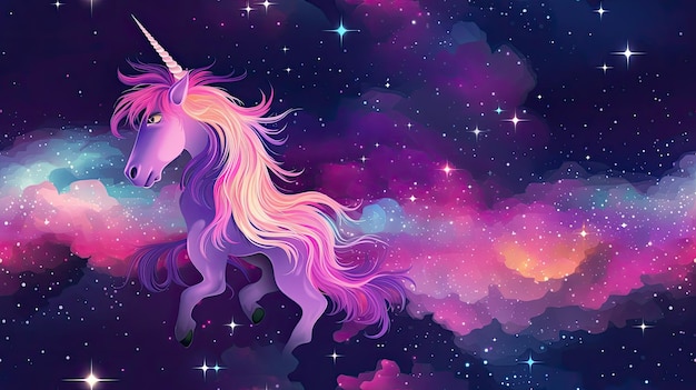 Photo le motif de pixel mystique de la galaxie de la licorne