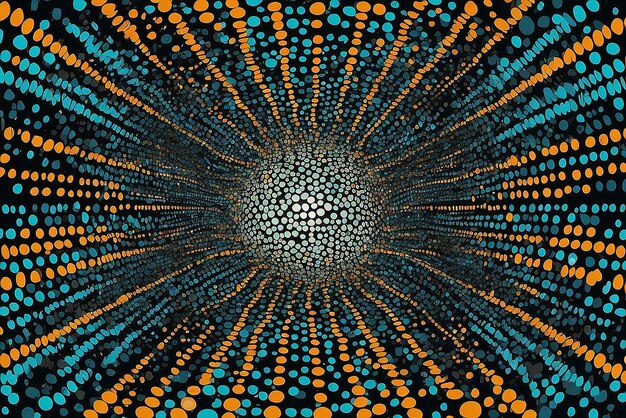 Photo motif de points décroissants contre une illustration de fond abstraite