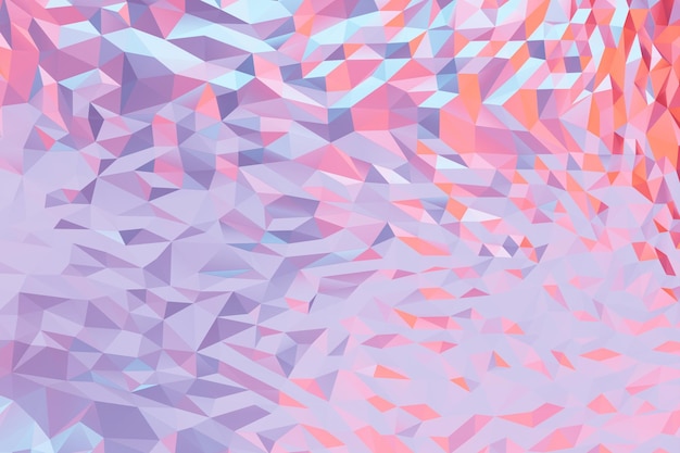 Motif polygonal bleu et rose avec texture 3d géométrique de triangles