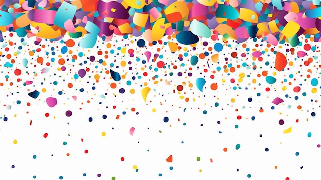 Motif de répétition de cadre de bordure de confettis colorés AI générative